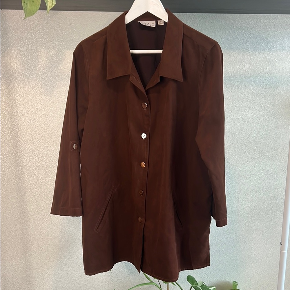 Brown Faux Suede Shacket (Shirt/Jacket)